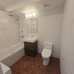 S&A Quality Pro Services - Remodeled  this amazing  bathroom  in bed stuy  neighborhood  of brooklyn.  Installed Moroccan  hand-made tiles on the bathroom  floor