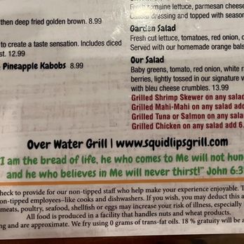 Squid Lips - Cunsumers, beware of 'Junk Fees' and service charges! - Seafood Near Me - Sebastian, Florida