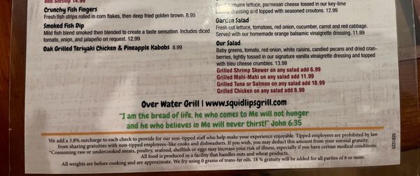 Menu photo 4 Squid Lips Sebastian, FL