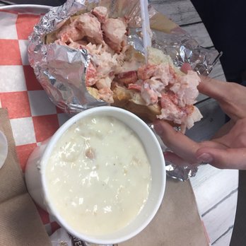 James Hook & Co - Large lobster roll and large clam chowder - Seafood Near Me - Boston, Massachusetts James Hook & Co - Large lobster roll and large clam chowder - Seafood Near Me - Boston, Massachusetts