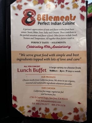 Menu photo 7 8Elements Perfect Indian Cuisine San Jose, CA Menu photo 7 8Elements Perfect Indian Cuisine San Jose, CA