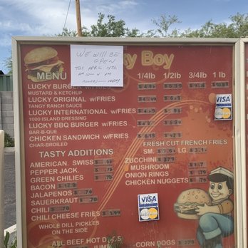 Lucky Boy Burger Shop - Menu - Burgers Near Me - Phoenix, Arizona