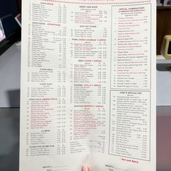 Po Wong Restaurant - Menu (as of December 2023)