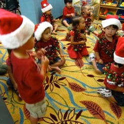 Nuuanu Preschool - Getting ready for 2008 Christmas Program