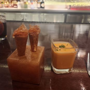 Jaleo - Cono de escalivada y anchoa and Tichi's Gazpacho - Spanish Near Me - Las Vegas, Nevada Jaleo - Cono de escalivada y anchoa and Tichi's Gazpacho - Spanish Near Me - Las Vegas, Nevada