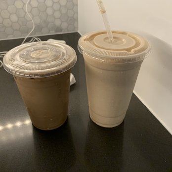 Snack Mania Brazilian Delights - Iced Coffee (left) and Bananut Shake (right) - Brazilian Near Me - Newark, New Jersey
