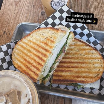 Ground Hideout Coffee - Turkey panini w/ a side of Salted Maple latte - Coffee & Tea Near Me - Long Beach, California Ground Hideout Coffee - Turkey panini w/ a side of Salted Maple latte - Coffee & Tea Near Me - Long Beach, California