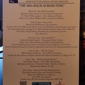 Georgetown Visitors Center - Bach Fest happenings ~ May, June, July - Visitor Centers Near Me - Georgetown, Texas