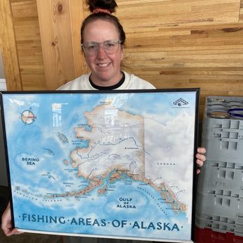 Halibut Point Crab & Chowder - A map they had on top of the cooler. - Seafood Near Me - Sitka, Alaska