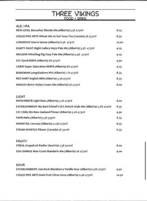 Menu photo 8 Three Vikings Edmonton, AB Menu photo 8 Three Vikings Edmonton, AB