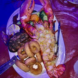 Finnegan's Way - Shrimp-stuffed Lobster & Filet Mignon Surf and turf
