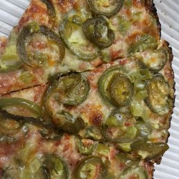 Spicy candied jalapeño, fresh jalapeño, drizzle hot honey Spicy candied jalapeño, fresh jalapeño, drizzle hot honey