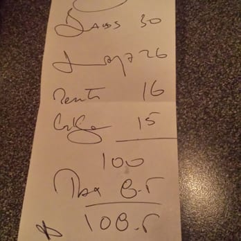 Moxie - Hand written  bill! - New American Near Me - Sacramento, California