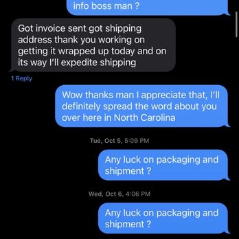 Performance Diesel Machine - Conversation showing unprofessionalism and unresponsive. 1-5 - Machine Shops Near Me - Albuquerque, New Mexico Performance Diesel Machine - Conversation showing unprofessionalism and unresponsive. 1-5 - Machine Shops Near Me - Albuquerque, New Mexico