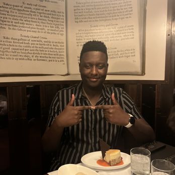 Harry Waugh Dessert Room - Picture of our friend in our booth! - Desserts Near Me - Tampa, Florida
