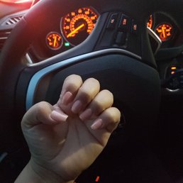 Powered dipped on natural nails.