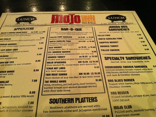 Menu photo 8 MOJO Smokehouse BBQ & Blues Fleming Island, FL Menu photo 8 MOJO Smokehouse BBQ & Blues Fleming Island, FL
