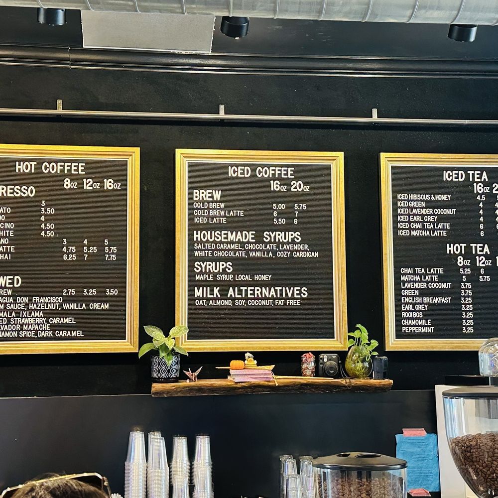 Gold Leaf Coffee Co. - Menu above the counter - Coffee & Tea Near Me - Ormond Beach, Florida