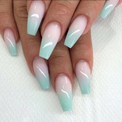 Haven Nails and Spa - Ombre gel pink and babe blue