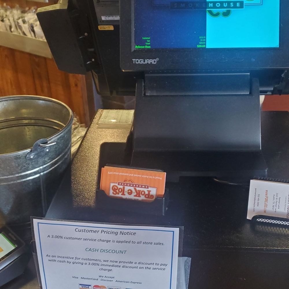 service charge for credit card usage. They don't discount, they add on charges service charge for credit card usage. They don't discount, they add on charges