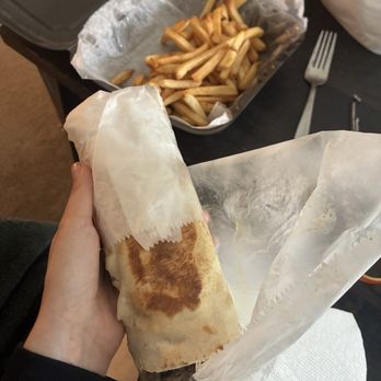 Prime Cuisine - Lunch special lamb shawarma wrap with fries - Middle Eastern Near Me - Northville, Michigan Prime Cuisine - Lunch special lamb shawarma wrap with fries - Middle Eastern Near Me - Northville, Michigan