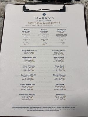 Menu photo 3 Marky's Caviar Lounge Hollywood, FL