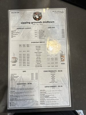 Menu photo 3 Sipping Grounds Downtown Ocala, FL