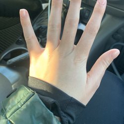 Golden Nails & Spa - My nails after. You can see where he cut me and the tips of my nails aren't painted.