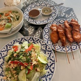 Chicken Satay, salad Chicken Satay, salad