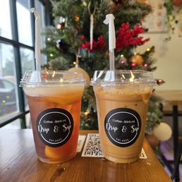 Iced Peach Tea and Vietnamese Coffee