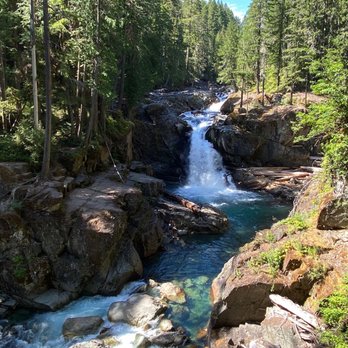 Yonder Sky - Waterfall at Mt Rainier NP - Wine Tours Near Me