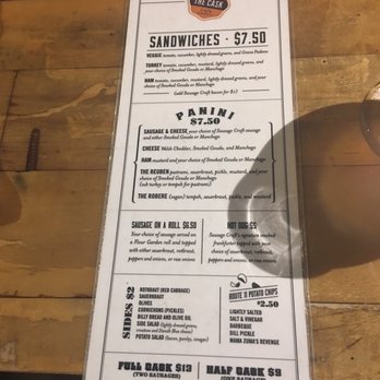The Cask Cafe - Back of menu - Cafes Near Me - Richmond, Virginia
