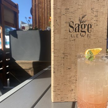 Sage Leaf - Bubbles and berries cocktail on the patio - New American Near Me - Reno, Nevada