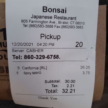 Bonsai - 12.20.21 - Japanese Near Me - Bristol, Connecticut