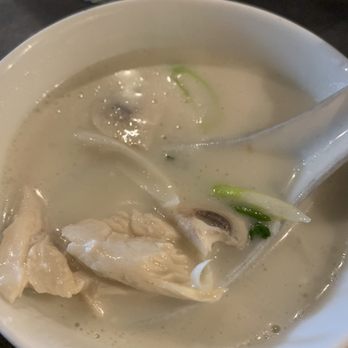 Little Bangkok - Starter- Chicken Coconut Soup.  Great flavour despite the plain look, also on the sweeter side - Thai Near Me - Markham, Ontario