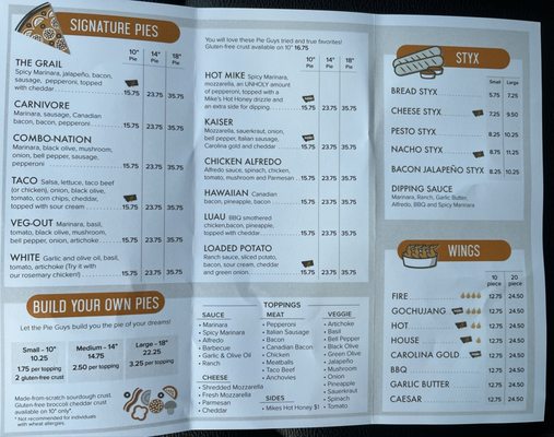 Menu photo 2 Pie Guys Pizzeria Billings, MT