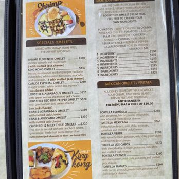 Mamas Royal Cafe - Menu - Breakfast & Brunch Near Me - Cabo San Lucas, BCS