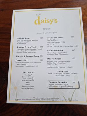 Menu photo 2 Daisy’s Richmond, VA Menu photo 2 Daisy’s Richmond, VA