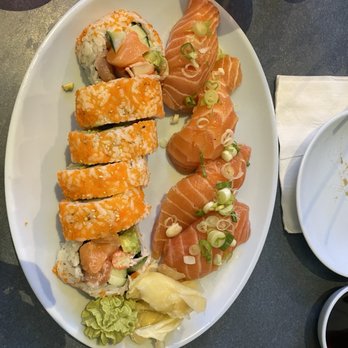 Saburo's - Salmon Belly - 2 pieces $7.00  Sunset Roll - $13.95 - Japanese Near Me - Portland, Oregon