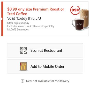 McDonald's - Screenshot of my favorite deal in the McDonald's app. - Burgers Near Me - Honolulu, Hawaii