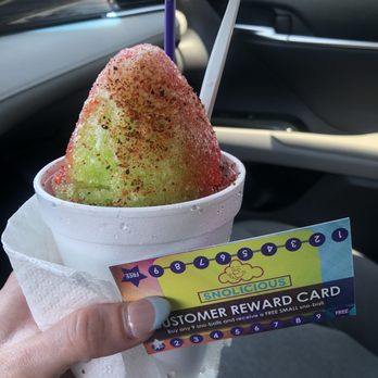 Snolicious Snoballs - Half watermelon/pickle with tajin - Shaved Ice Near Me - Houston, Texas