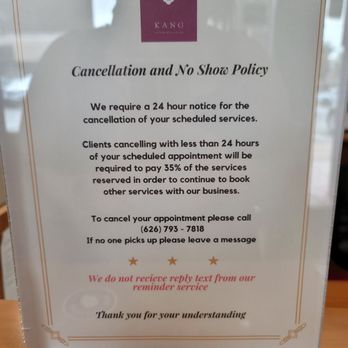 Kang Eastern Medicine Spa - Cancelation policy - Massage Therapy Near Me - Pasadena, California