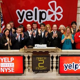 Photo of Yelp - San Francisco, CA, United States. Yelp CEO Jeremy Stoppelman and team at the March 2012 Yelp IPO on the New York Stock Exchange