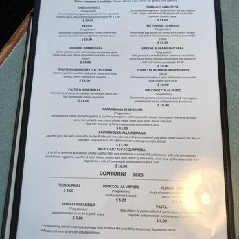 Mamma G's - Food Menu page 1/2 as of June 2018 - Italian Near Me - Rochester, New York