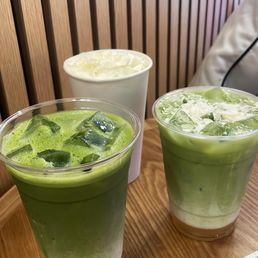 Iced Honey Lavender Matcha Latte, Special Iced Coconut Matcha Latte Iced Honey Lavender Matcha Latte, Special Iced Coconut Matcha Latte