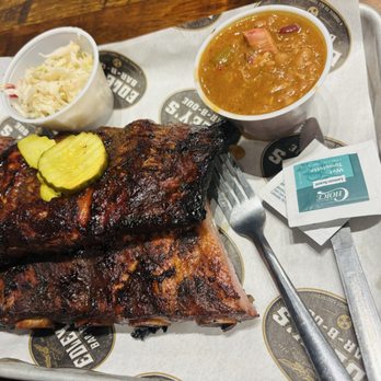 Edley's Bar-B-Que - Full rack of ribs with baked beans ans cole slaw - Chicken Wings Near Me - Gallatin, Tennessee
