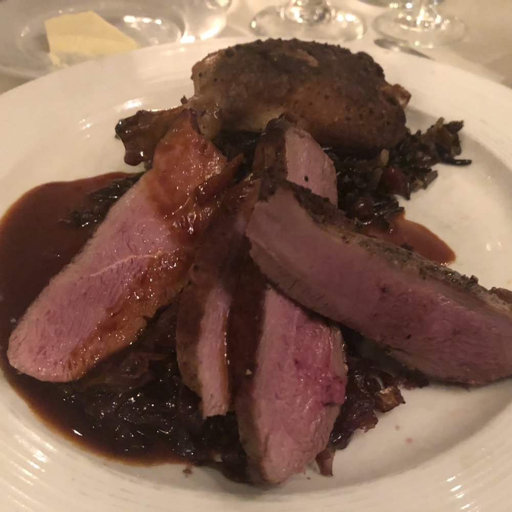 Cafe Panache - Pan seared duck in a port wine reduction. - Salad Near Me - Ramsey, New Jersey Cafe Panache - Pan seared duck in a port wine reduction. - Salad Near Me - Ramsey, New Jersey
