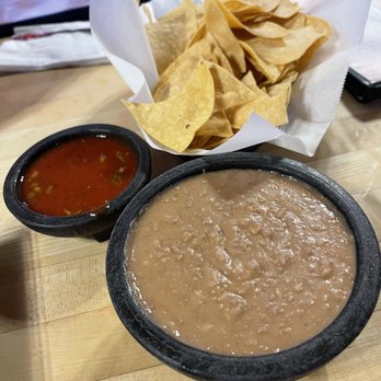 Las Casuelas - Have to dip the chip with salsa in the bean dip also so good!!! - Mexican Near Me - Turlock, California Las Casuelas - Have to dip the chip with salsa in the bean dip also so good!!! - Mexican Near Me - Turlock, California