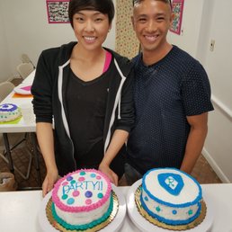We learned different techniques like the shell, stars, and squiggle borders, and polka dots!