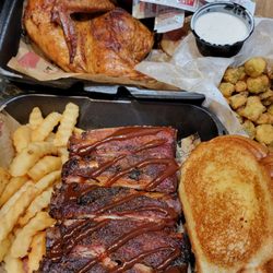 Sonny's BBQ - St. Louise Ribs. Half BBQ Chicken.